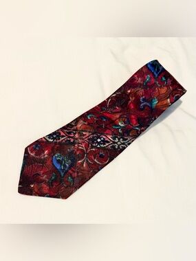 UNIQUE GEOFFREY BEENE MENS TIE RED FLORAL
